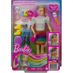 Mattel Barbie Leopard Rainbow Hair Doll