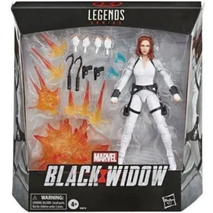 Hasbro Black Widow Marvel Legends 6-Inch Deluxe White Costume Action Figure with Stand