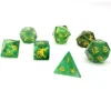 Hymgho Dragon's Hoard Gem Stone Polyhedral Dice Set - Green Fluorite