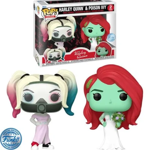 Funko Pop! Harley Quinn and Poison Ivy Wedding Vinyl Figure 2-Pack - Entertainment Earth Exclusive