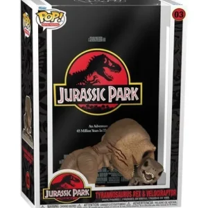 Funko Pop! Jurassic Park Tyrannosaurus Rex Velociraptor Movie Poster with Case