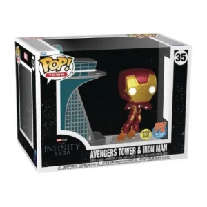 Funko Pop! Town 35 - Marvel Avengers Tower & Iron Man Glow in the Dark Bobblehead Figure - Previews Exclusive