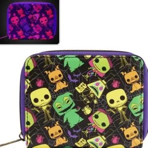 Funko The Nightmare Before Christmas Black Light Print Zip-Around Wallet