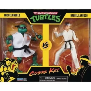 Playmates Teenage Mutant Ninja Turtles X Cobra Kai - Michelangelo vs. Daniel LaRusso 2-Pack Action Figures