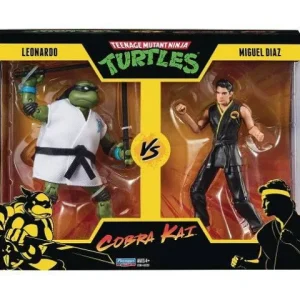 Playmates Teenage Mutant Ninja Turtles X Cobra Kai - Leonardo Vs. Miguel Diaz 2-Pack Action Figures