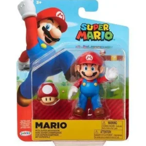 Jakks Pacific World of Nintendo 4" Action Figure - Mario with Super Mushroom